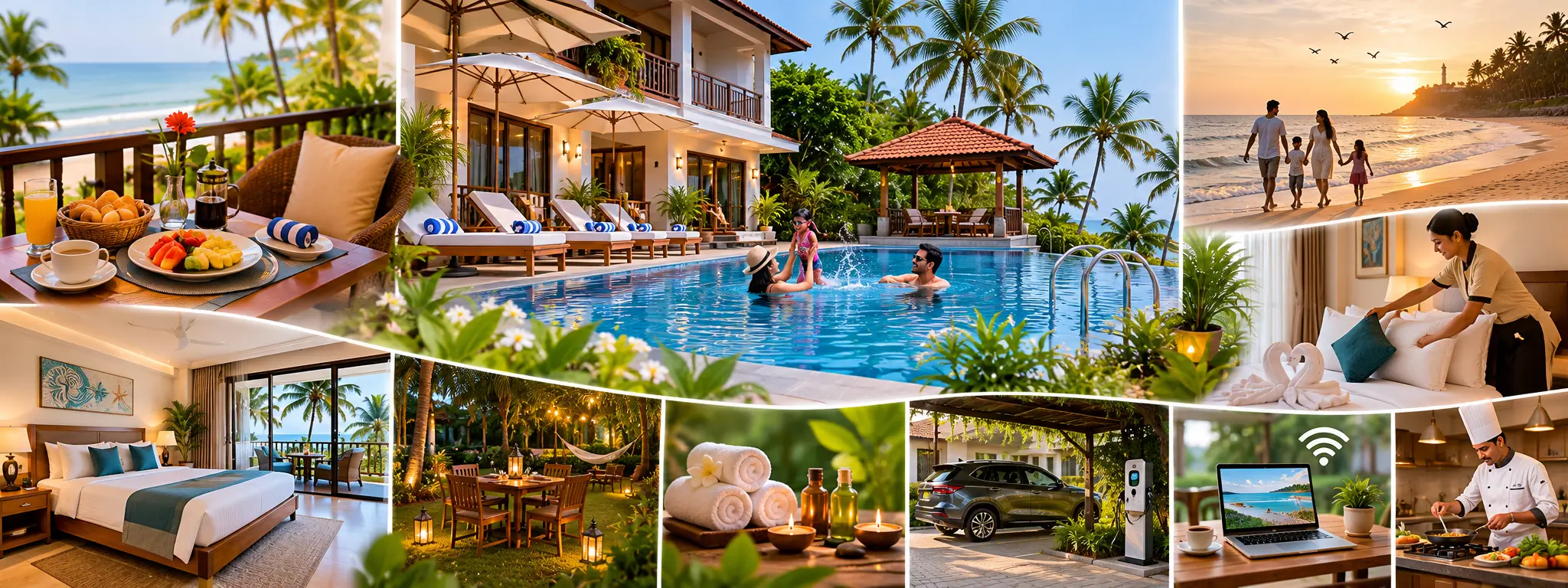 Tranquil coastal resort surroundings at Kaustuba